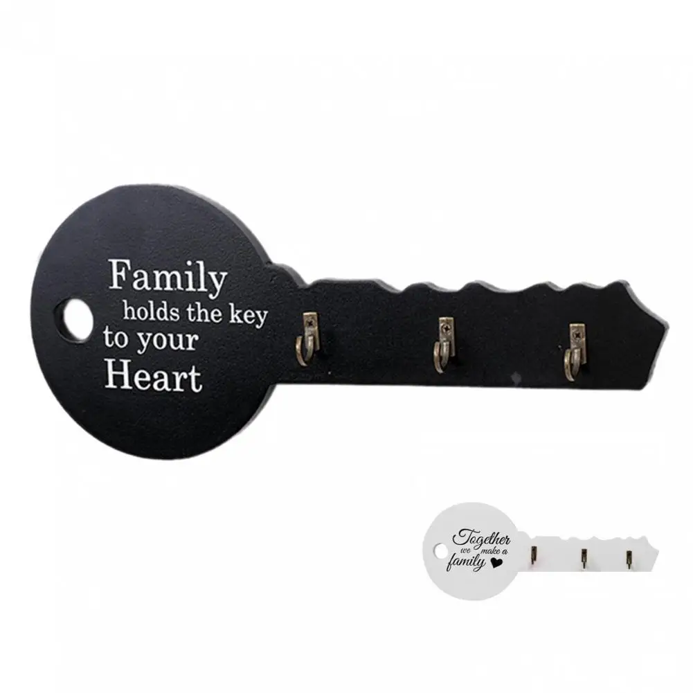

2 Colors 1 Set Excellent Burr Free Vintage Key Organizer Hook Wood Key Hook Eco-friendly for Dorm