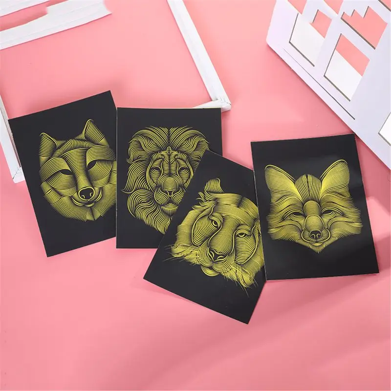 

4pcs Insect Scratch Paper Art Set for Kids for Boys Girls Birthday Party Game