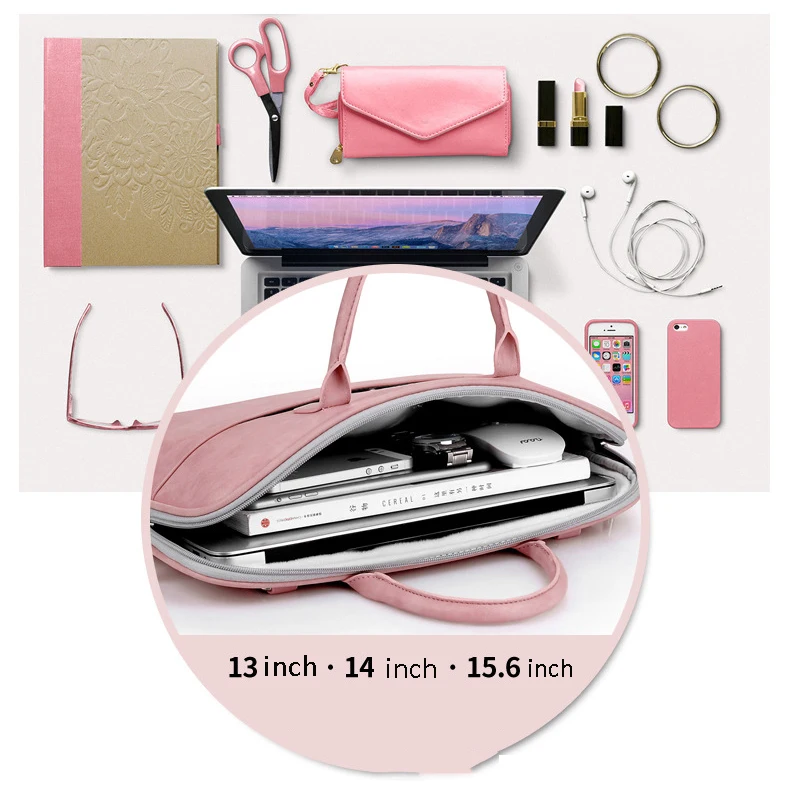 

13 14 15.6 Inch Waterproof PU Handbag For MacBook Lenovo Dell HP Asus Women Men Computer Bag 15.6 Notebook Sleeve Cover Case