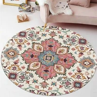 new best selling ethnic style round living room bedroom carpet safety non slip bedside carpet household room decoration products