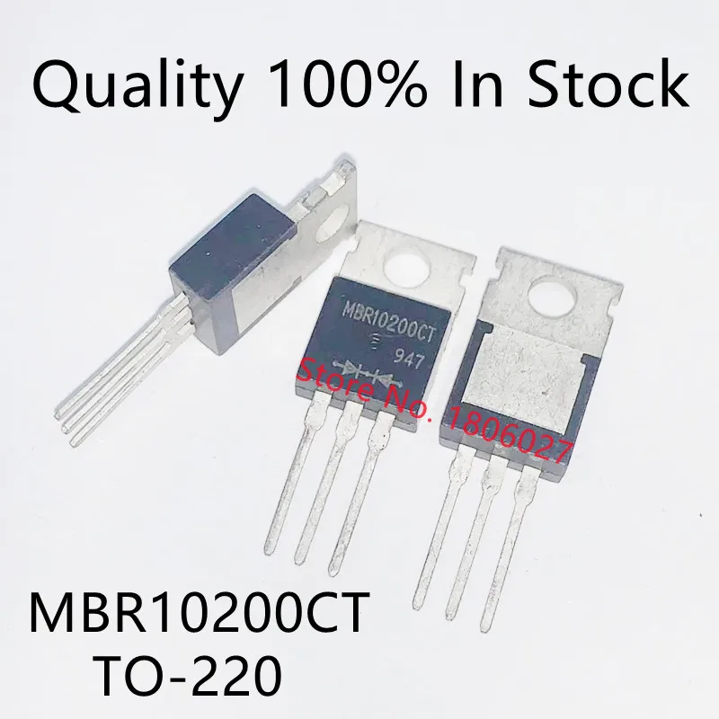 

10pcs/lot MBR10200CT 10A 200V TO-220 Schottky Transistor MBR10200