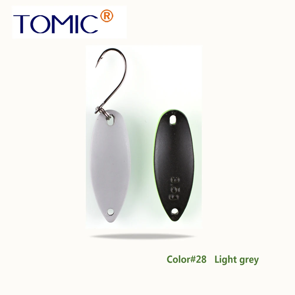 Light Grey Tomic 2 г 3,5 г 5,5 г латунные рыболовные лезвия 1 шт. набор сверхлегкий УФ цвет металлическая приманка микро литье форель бас ложка - Цвет: Light Grey