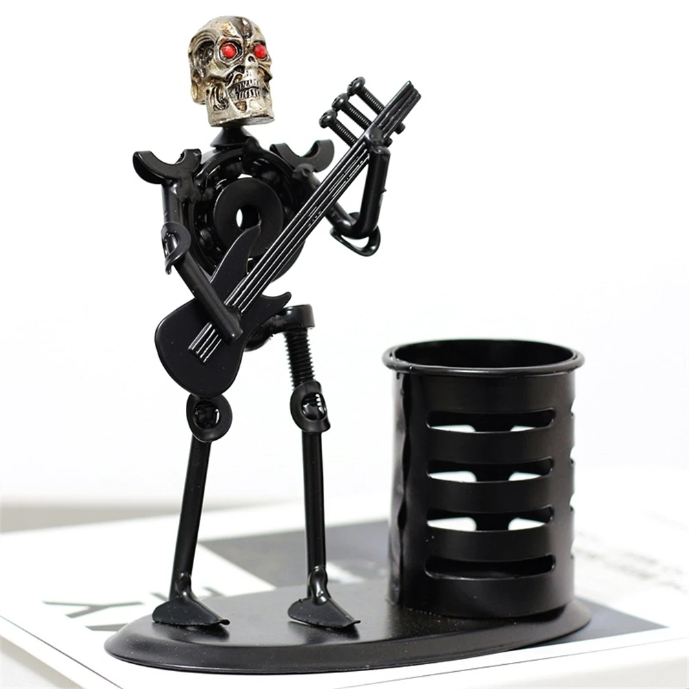Desk Decor Retro Creative Iron Skull Shape Pen Holder Personality Student Graduation Gift Home Decoration Accessories Miniatures | Дом и сад