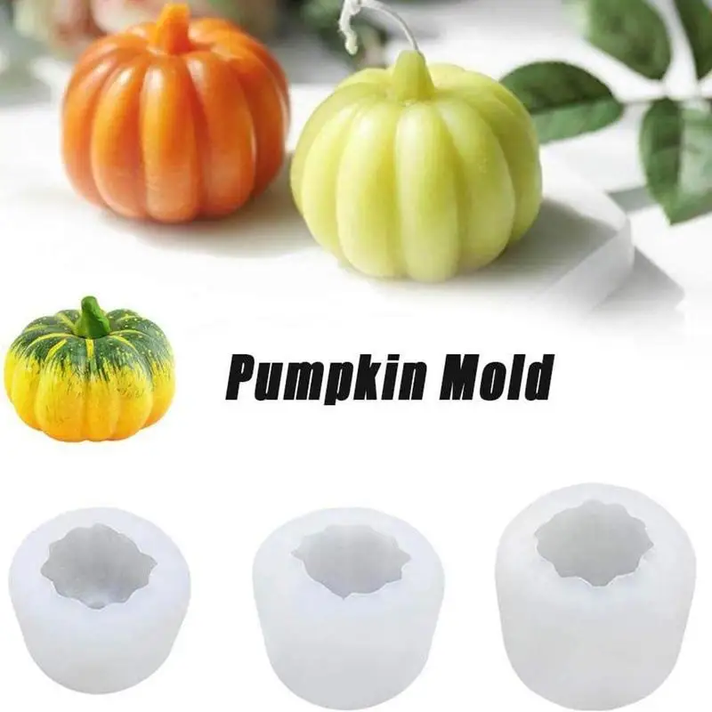 

3D Pumpkin Candle Mold Handmade DIY Wax Flower Soap Silicone Mould Mousse Chocolate Cake Gumpaste Ice Chocolate Moulds Supplies