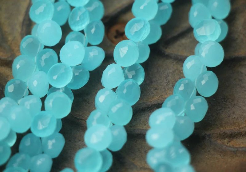 10 шт. Kleur Aqua Chalcedoon Facet Driehoek в виде репчатого лука бриолеты 7 5 8 0 мм Grote Maat|Бусины| |