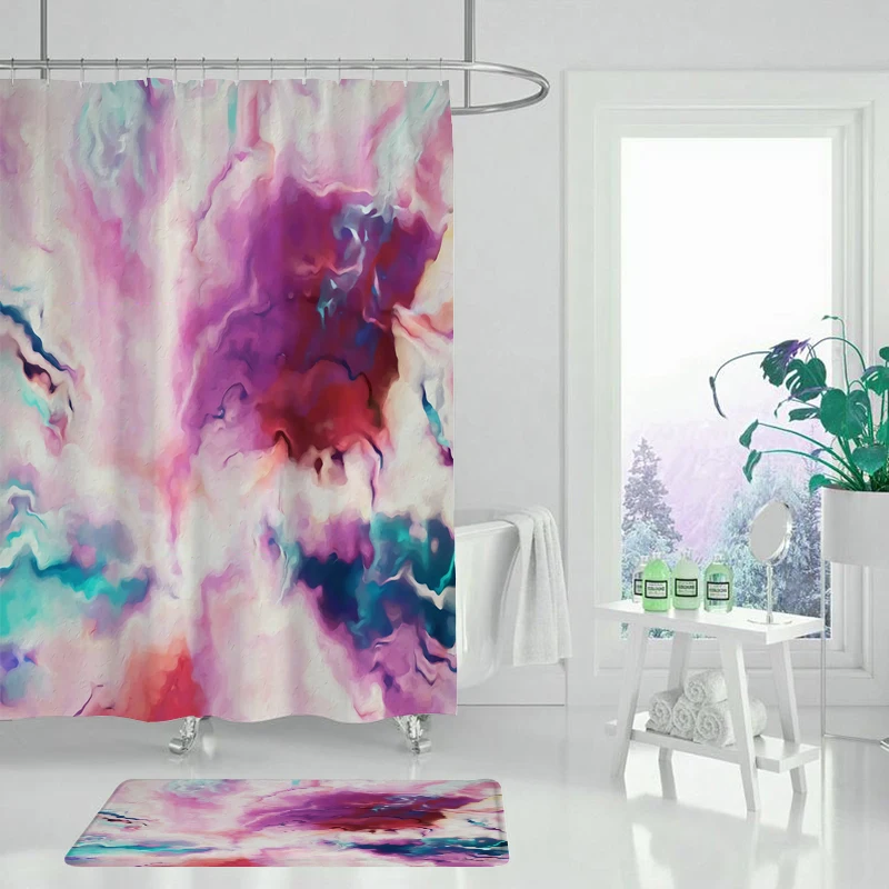 Абстрактная печать занавеска для душа Современная естественная растительная