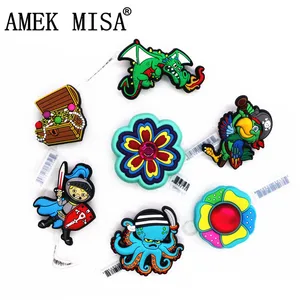 Оригинальные шармы для обуви в виде животных, 1 шт., попугай, осьминог, солдат, сокровище, украшение для обуви из ПВХ, аксессуары JIBZ, подходят для кроксов, подарок для детей