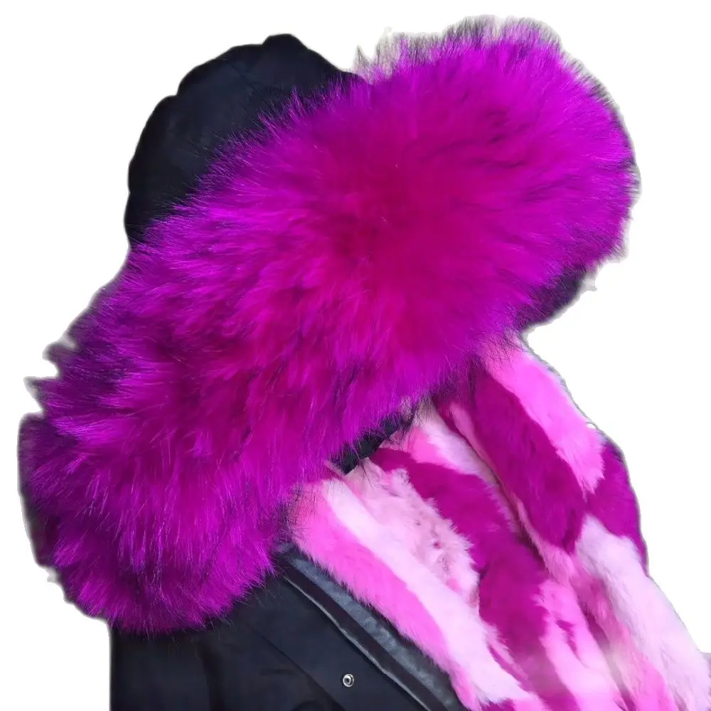 Новая красная красивая меховая парка Brigth с большим воротником из натурального