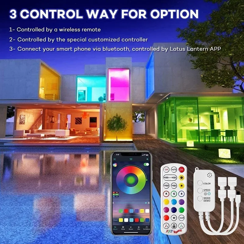 

LED Bar Light, RGB Bar Light Music Synchronization, Application Control with Remote Control, RGB, C-20M US Plug