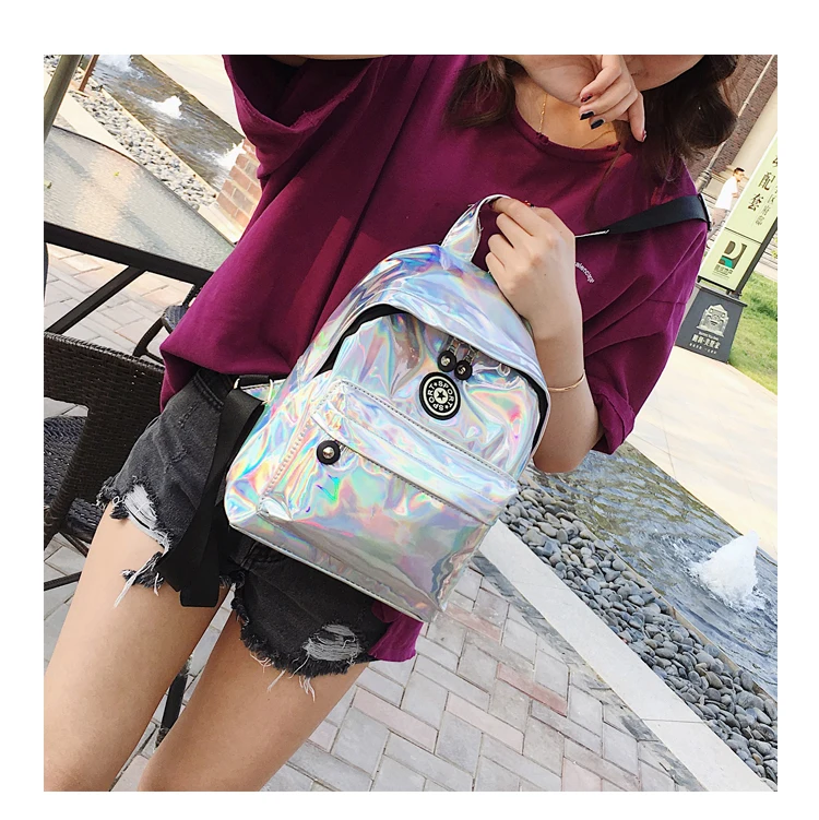 

New Glossy Elements On The New Fashion Reflective Laser Bag Shoulder Bag Female Korean Version Of The Tide Wild Backpack