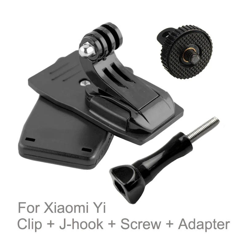 For Xiaomi Yi Поверните рюкзак Шляпа Клип зажим w/j-крюк винт Крепление Адаптер для GoPro Hero 8 7 6 5 4 Yi 4K Eken Sjcam аксессуары для экшн-камеры - Цвет: For Xiaomi Yi