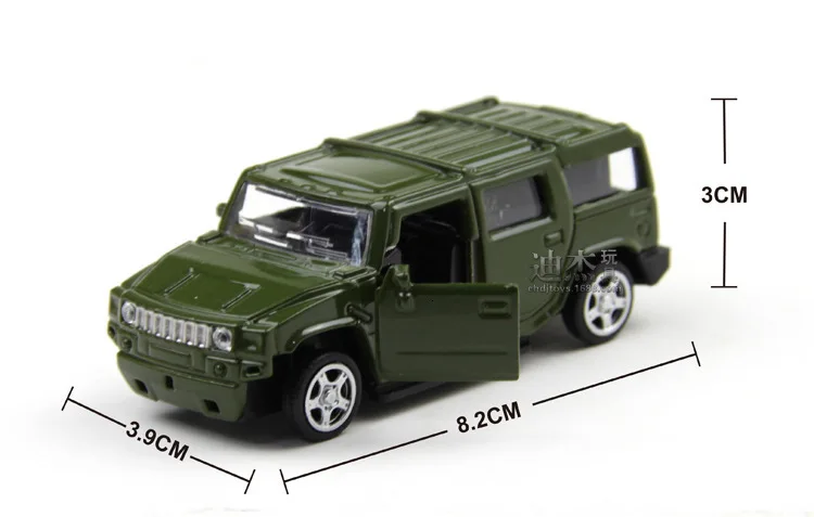 1: 64 литая под давлением модель автомобиля с 2 дверями можно открыть игрушечный автомобиль внедорожник Hummer подарок для детей на день рождения
