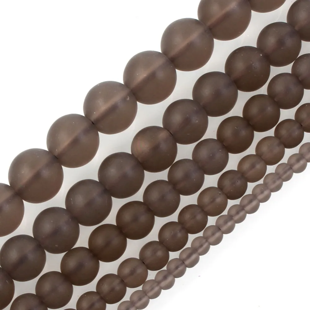 Бусины из натурального камня диаметром 15 дюймов матовые коричневые прозрачные