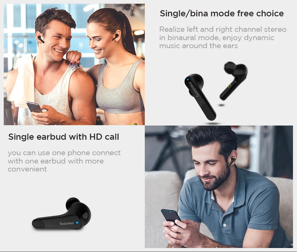 Meidong ky06, bluetooth наушники, беспроводные наушники, TWS, спортивные наушники, свободные руки, 3D стерео, с микрофоном, bluetooth 5,0, гарнитура
