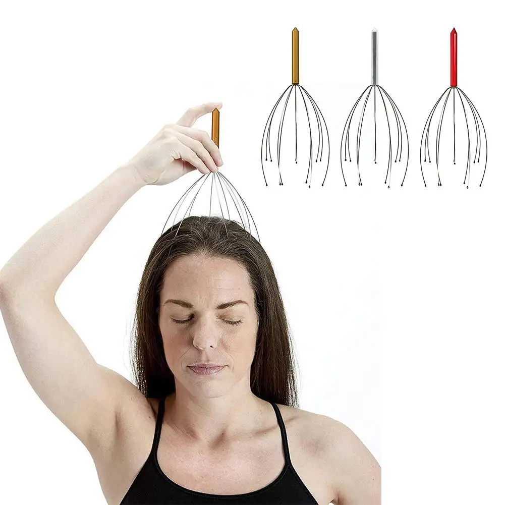 

Stainless Steel Octopus Head Massager Head Scratchy Massage Instrument Neck Body Stress Reliever Muscle Relax Spa Healing Health