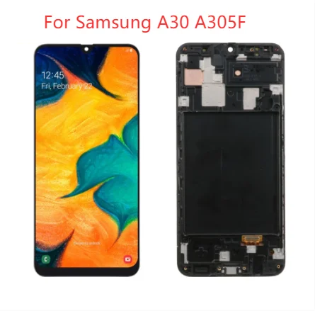 Оригинальный SUPER AMOLED A305FN ЖК-дисплей для Samsung Galaxy A30 дисплей с рамкой SM-A305G A305F/DS ЖК-дисплей с сенсорным экраном дигитайзер Запчасти