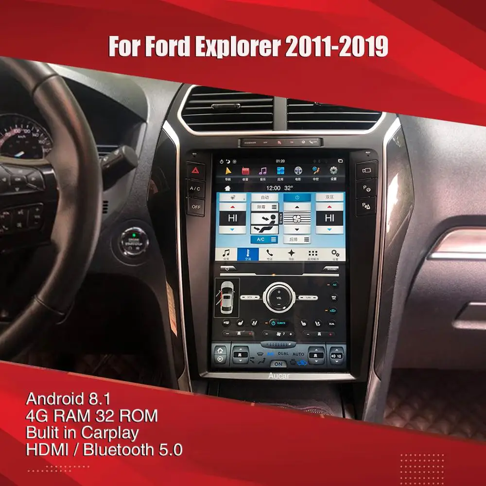 Автомагнитола Aucar для ford Explorer 12 1 дюйма Android мультимедийное радио 2011 2019 GPS