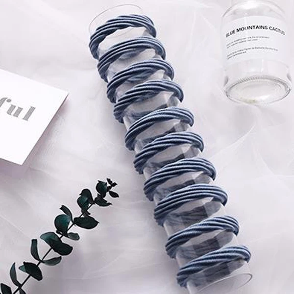 10pcs Blue Gray 10 шт./партия Женский однотонный резинки для волос лента для волос базовые эластичные резинки для волос конский хвост модная женская резинка для волос аксессуары - Цвет: 10pcs Blue Gray