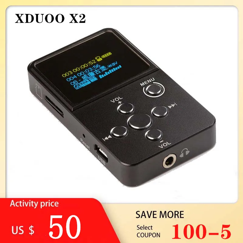 XDuoo X2 плеер начального уровня без потерь HiFi мини музыкальный цифровой аудио DAP