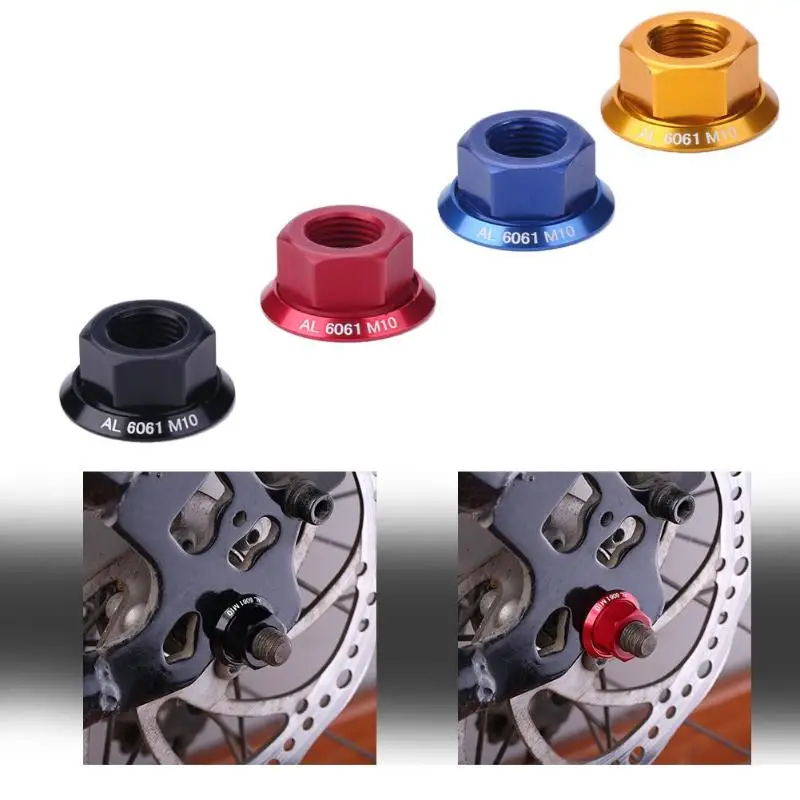 1pc Bicycle Drum Hub Nuts M10 Fixed Gear MTB Road Folding Bike Screw Bolt Front wheel rear cap Aluminum alloy | Спорт и развлечения
