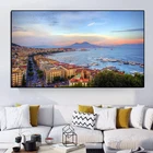 Холст без рамки, искусство, Неаполь, Италия, причалы, лодки, HD печатная Картина на холсте, украшение для дома, настенный художественный плакат, картины для гостиной