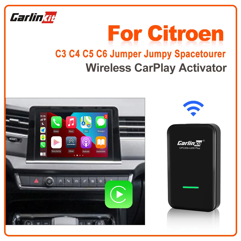 

CarlinKit 4 /3.0 Wireless CarPlay Adapter for Citroen C3 C4 C5 C6 Aircross Berlingo Multispace Jumper Jumpy Spacetourer Berlingo