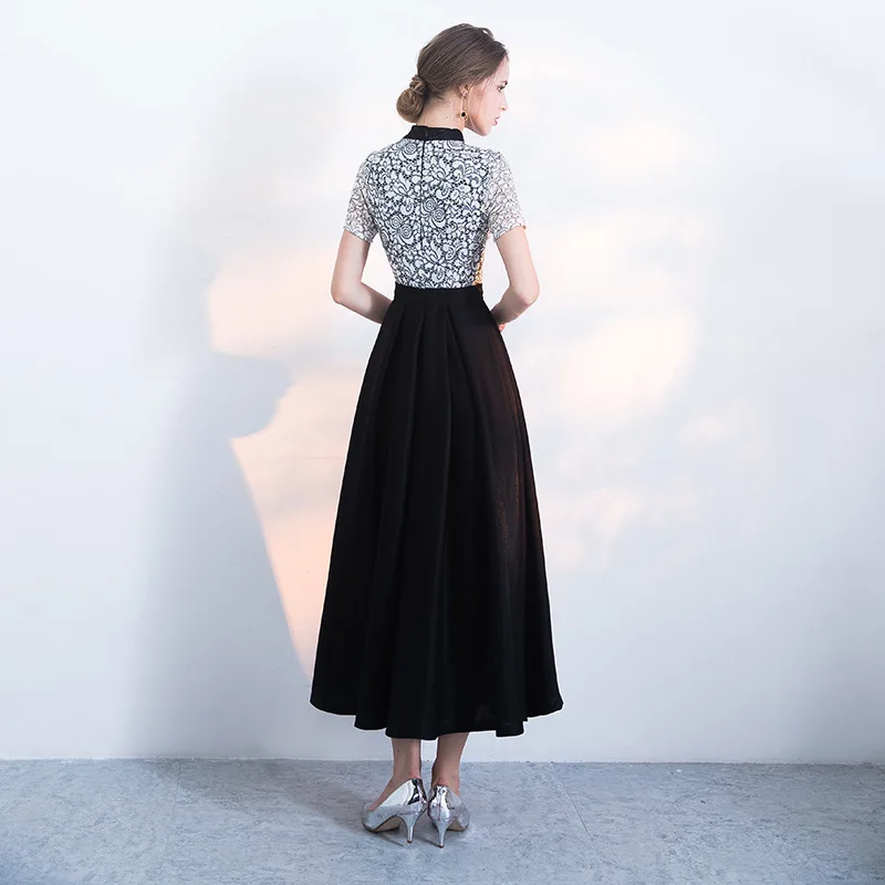 

Women's wedding party dress plus size O neck floral print tulle long formal prom evening dress for New Year 2021 cocktail dress