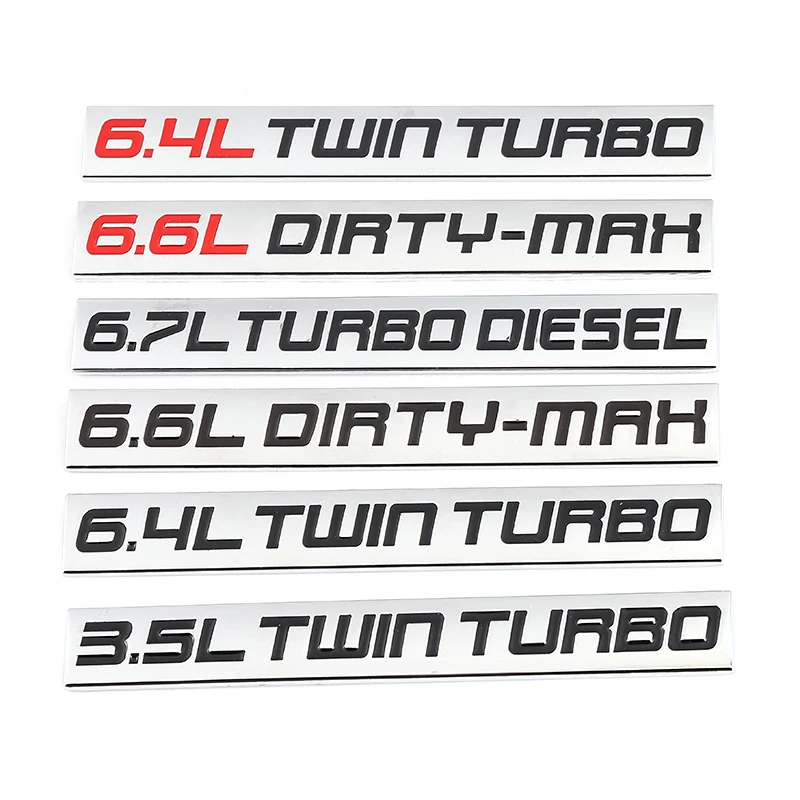 3D металлические 3.5L 6.4L Twin Turbo 6.6L Dirty Max 6.7L турбо дизельные автомобильные наклейки