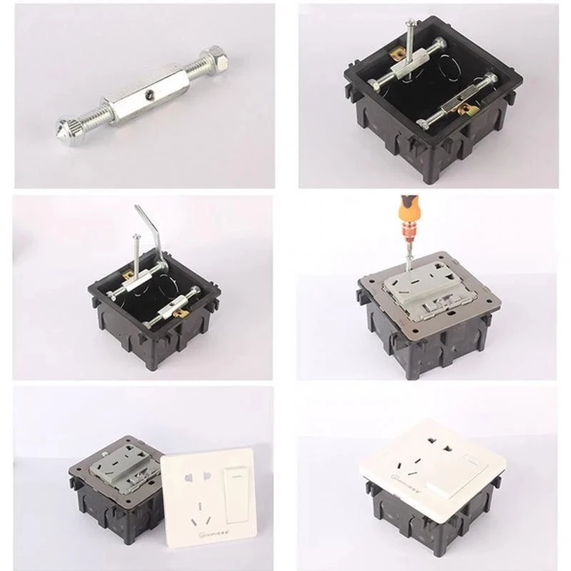 4pc Adjustable Wall Switch Screw Cassette Repairer 86/118 Type Socket box Restorer Internal Support fixed Rod electrician Tools |