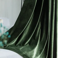luxury green turquoise velvet blackout curtains for living room bedroom window solid grey purple thermal drapes curtain