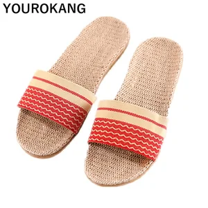 Летние домашние тапочки для пар; Модные домашние льняные тапочки; Нескользящие водонепроницаемые льняные Вьетнамки; Домашняя обувь для мужчин и женщин; 2020