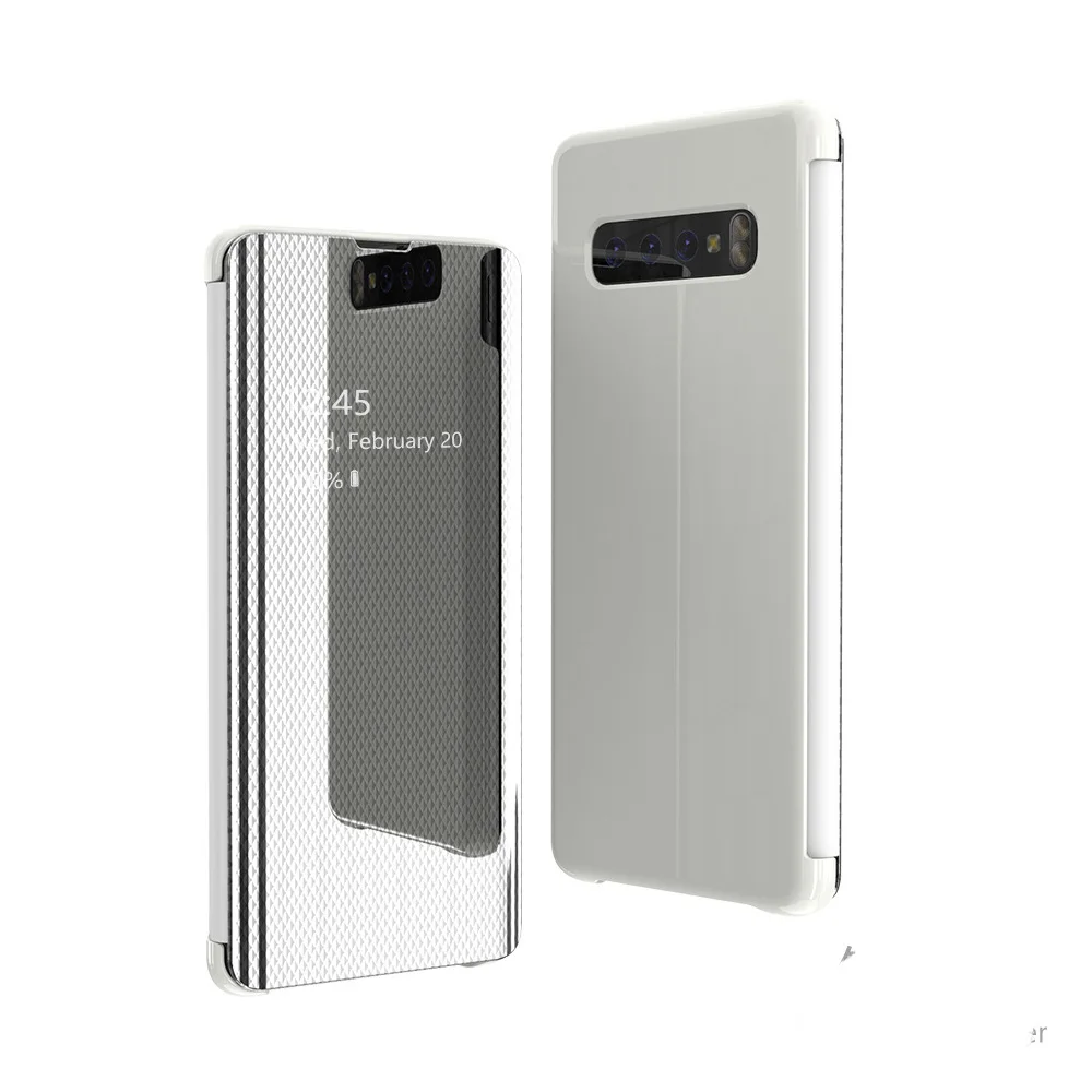 Silver Новое поступление, умный зеркальный флип-чехол 360 для телефона samsung Galaxy S9 S10 Plus, прозрачный чехол для samsung S10e S10 e, чехол для смартфона - Цвет: Silver