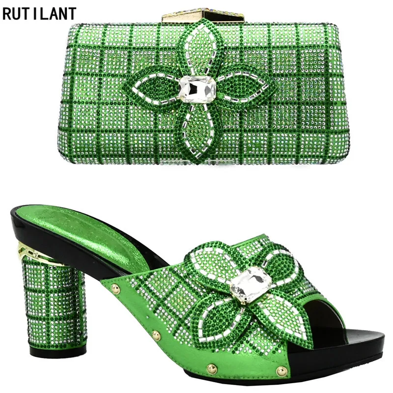 Итальянский комплект из туфель и сумочки для свадьбы в нигерийском стиле Женский