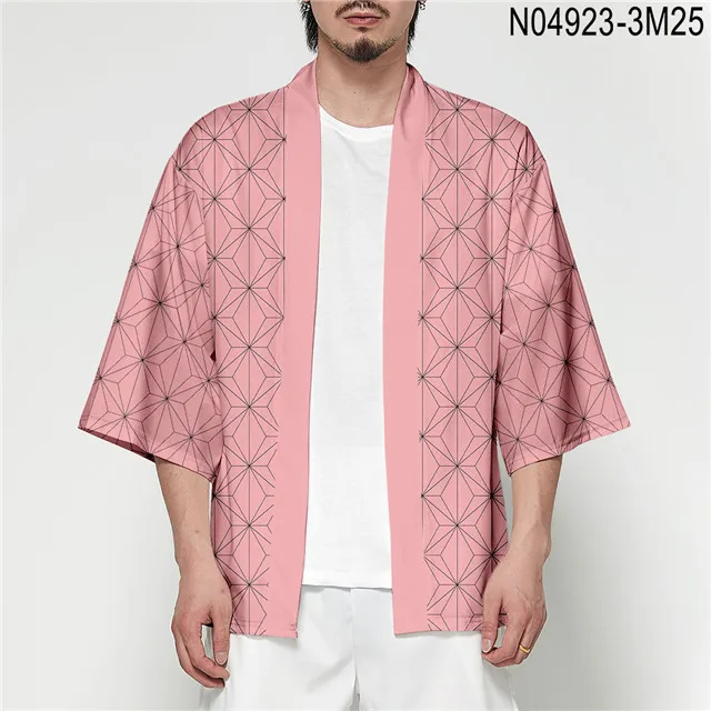 3dhf-10 Demon Slayer Kimetsu no Yaiba 3D полный принт японского Аниме кимоно Haori Yukata Косплей Женщины/Мужчины Лето Повседневная крутая уличная одежда - Цвет: 3dhf-10
