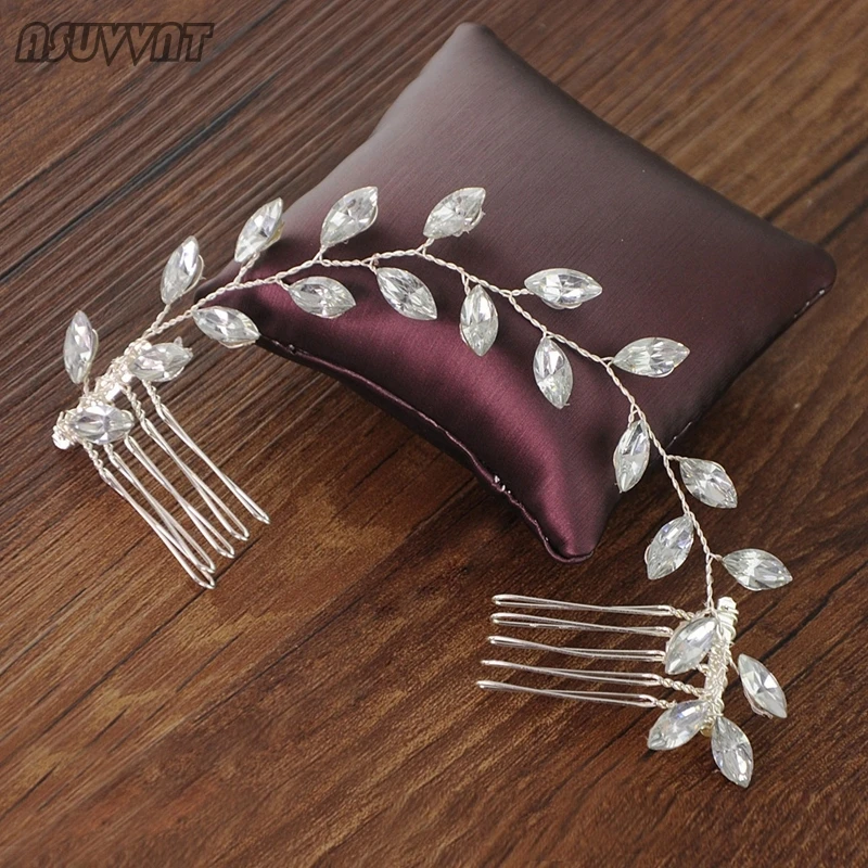 Elegant Bridal Wedding Hair Accessories Headband Clips Comb With Crystal Beaded Jewelry Gift For Women Girl Party Dress Up | Украшения и