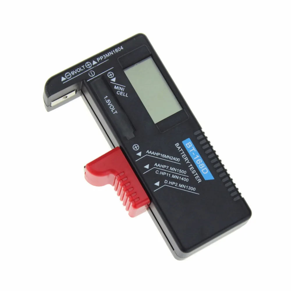 

Universal Digital LCD AA/AAA/C/D/9V/1.5V Button Cell Battery Tester