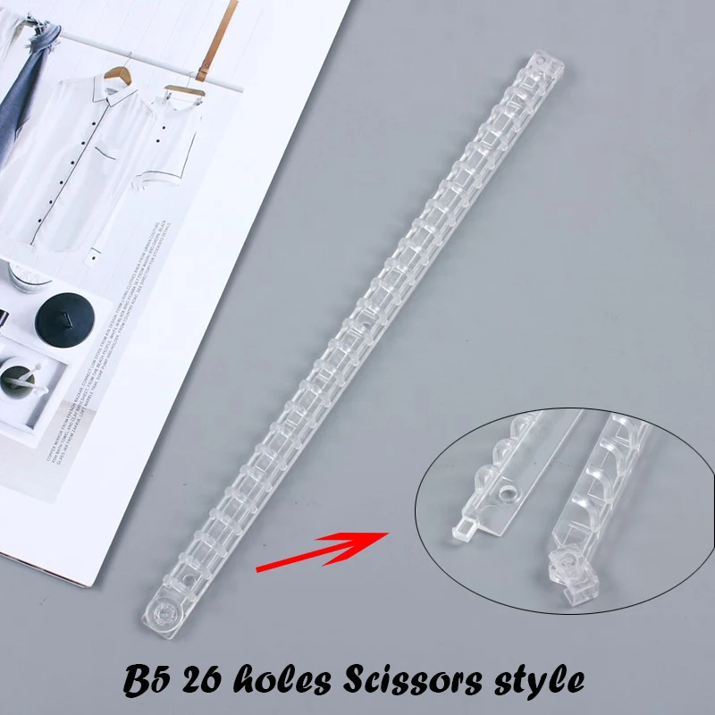 B5 Scissors clip A5 B5 прозрачное кольцо-органайзер с прозрачными листочками на 20/26 отверстий, кольцо-календарь, Обложка для ноутбука, разделитель для дневника - Цвет: B5 Scissors clip