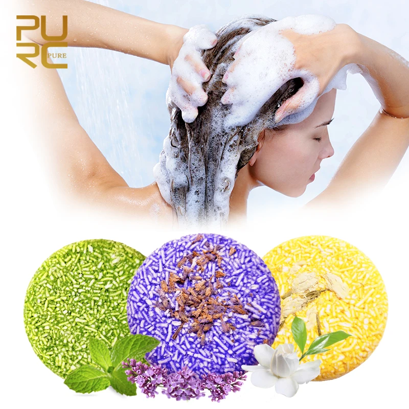 

Hair Care 3PCS Hair Cleaning Soap Bar Organic Mint Lavender Jasmine Moisturizing Dandruff Off Shampoo Oil-control Fresh