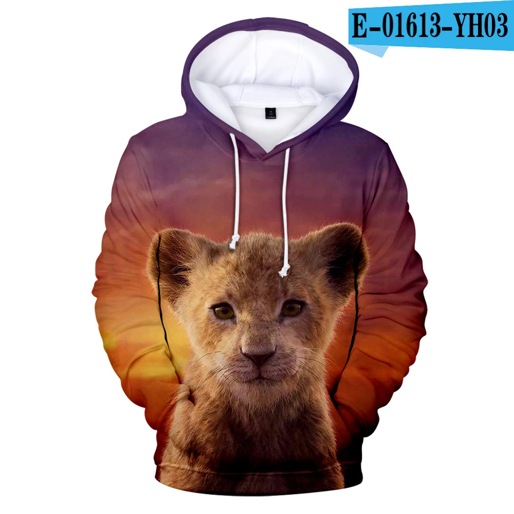 

Fashion Film glory kingdom King The Lion King Simba 3D sweatshirt Men/Women Hip hop Harajuku Hoodie Boys Clothes stranger things