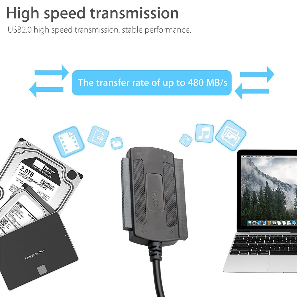 Кабель переходник с USB 2 0 на IDE/SATA для жесткого диска 5 3 дюйма и распродажа|Адаптеры