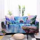 Чехол для дивана, эластичное покрытие 3D с принтом пейзажа, 1-4 места, для гостиной