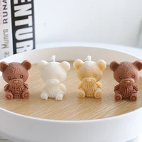 3 cute bears candle silicone mold for handmade desktop decoration gypsum epoxy resin aromatherapy candle silicone mould