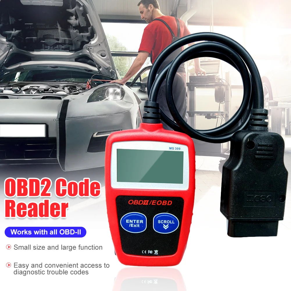 OBD2 читатель кода MS309 сканер OBDII EOBD может двигатель авто диагностический