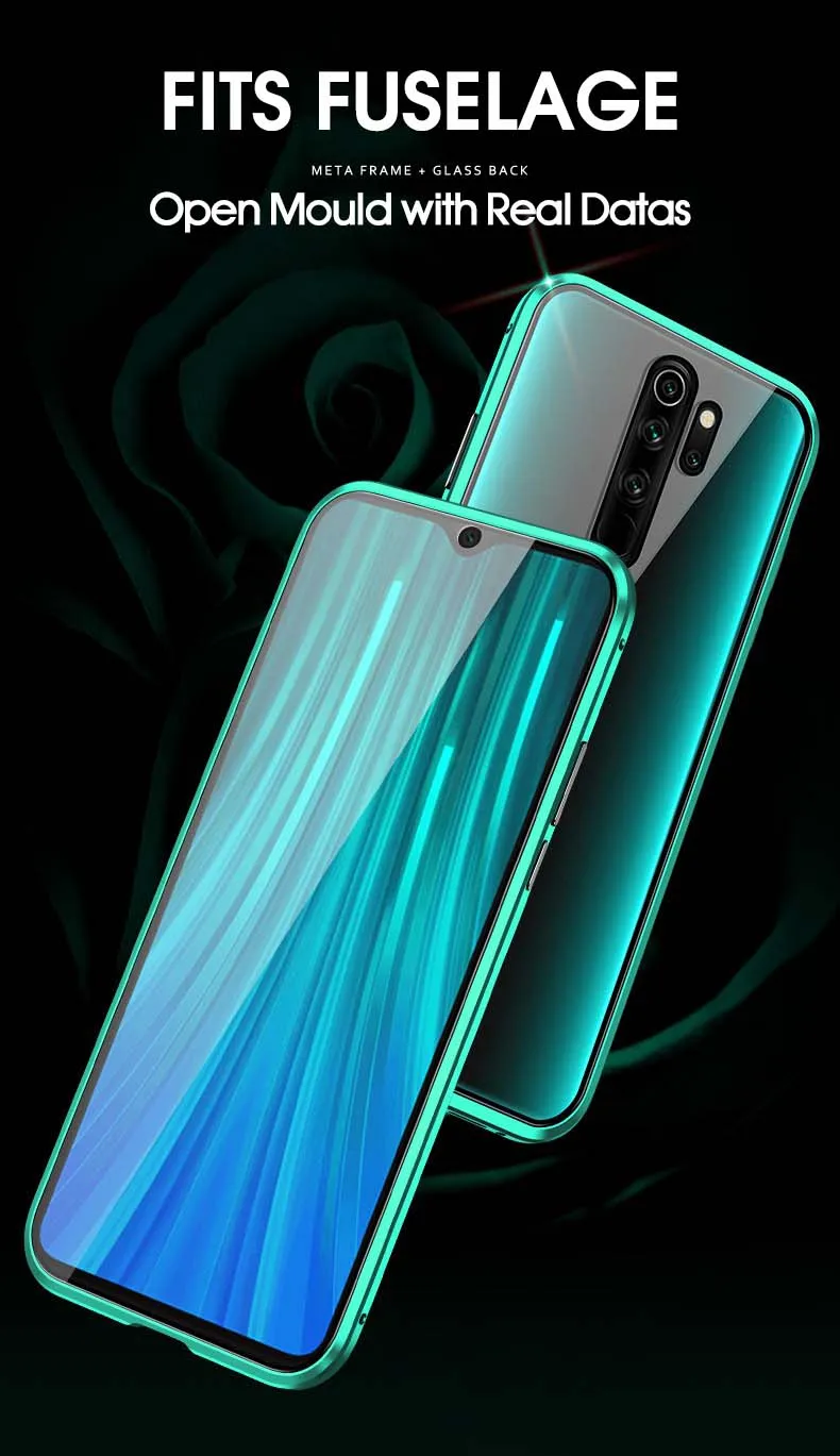 Двухсторонний Магнитный чехол 360 с полной защитой для Redmi Note 8 Pro чехол на для ксиоми редми нот 8 закаленное стекло задняя крышка чехол для редми ноут 8 нот 7 про для Xiaomi Note 8 Redmi Note 7 Чехол