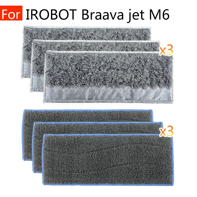 Máquina de fregado para IRobot Roomba Braava Jet M6, mopa, paño seco, Kit de trapo, piezas de repuesto, accesorios para el hogar, aspiradora