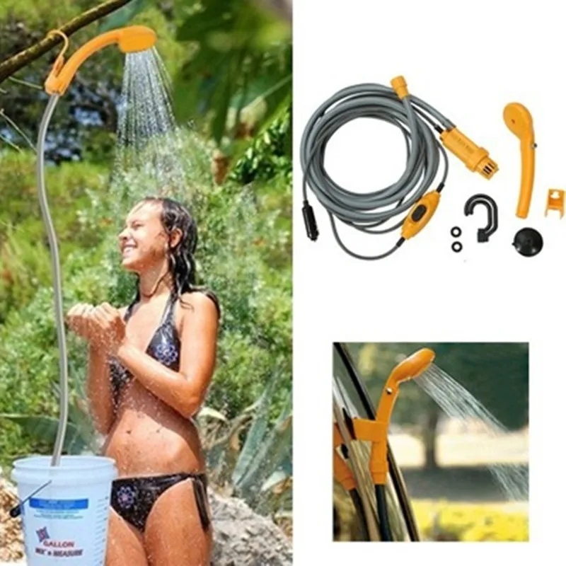 

Outdoor Car Washer 12V Portable Car Shower Washer Set Electric Pump Powerful Camping Car Wash Travel Cleaning Tool 2020 New