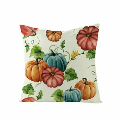 Happy Thanksgiving Day Pillowcase Harvest Pumpkin Thanks Decor Fall 18&quot Sofa Waist Cushion Cover Home Room Decoration | Дом и сад