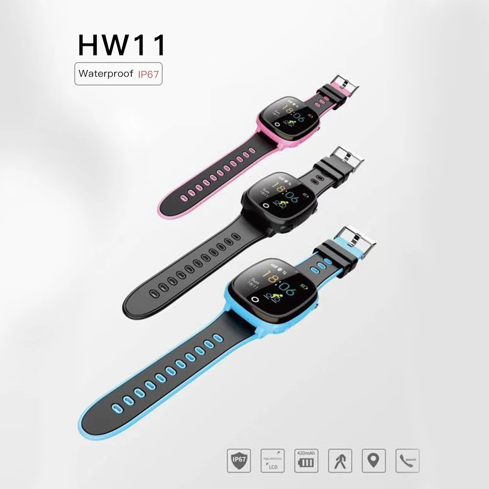 Newest HW11 Bluetooth GPS Smart Watch for Children Kids Baby Pedometer Waterproof SOS Call Class Discable Holiday Gifts | Электроника