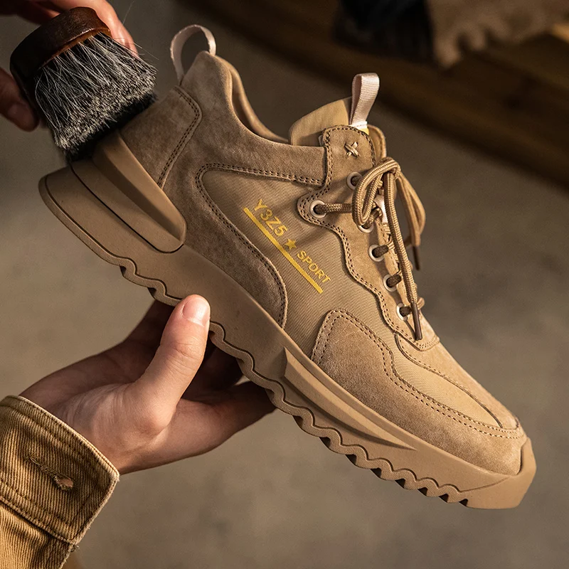 

Leather Men's Shoes High Quality Cow Suede Oxford Shoes British Comfortable Casual Sneakers Outdoor Fashion Men Lace-Up Shoes