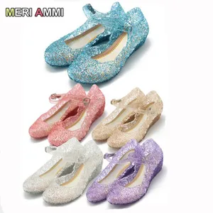 Детские повседневные желейные сандалии MERI AMMI для девочек, детская обувь для косплея принцессы с кристаллами
